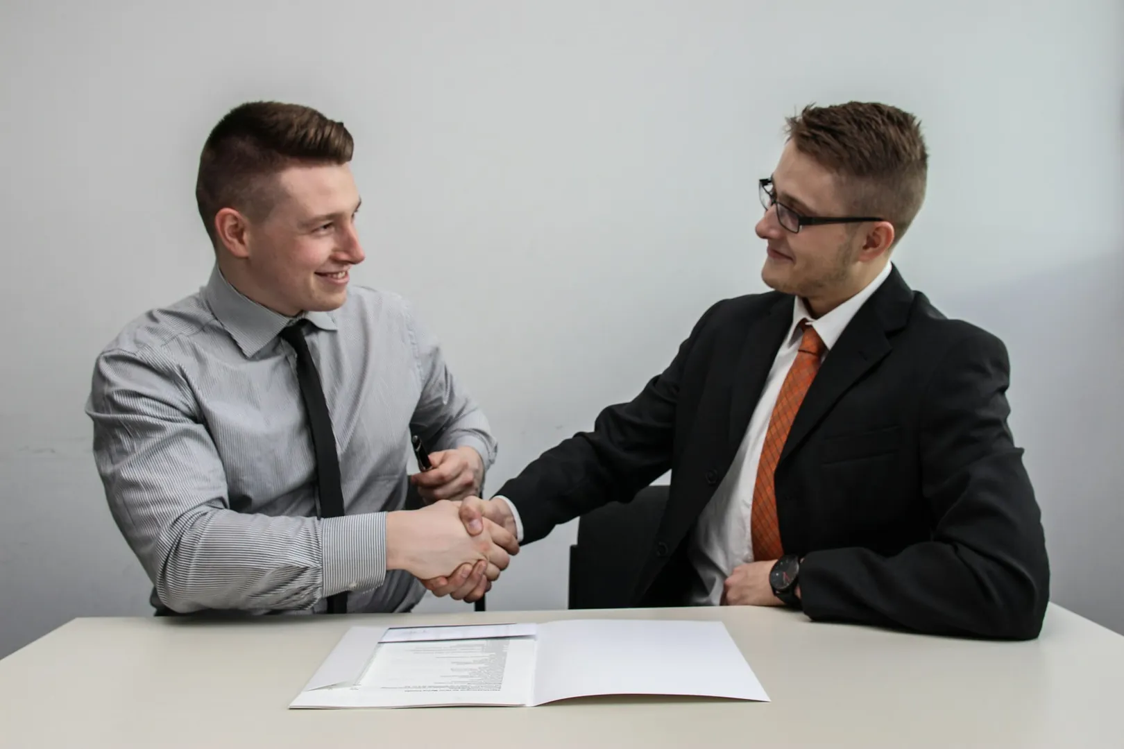 Professional business handshake partnership meeting